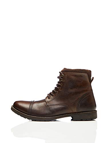 find. Max Herren Zip Worker Biker Boots, Brown (Dark Brown), 46.5 EU