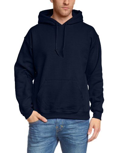 Gildan Herren Adult 50/50 Cotton/Poly. Hooded Sweat Sweatshirt, Blau (Navy), Large (Herstellergröße: L)