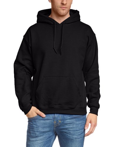 Gildan Herren Adult 50/50 Cotton/Poly. Hooded Sweat Sweatshirt, Schwarz (Black), XX-Large (Herstellergröße: XXL)