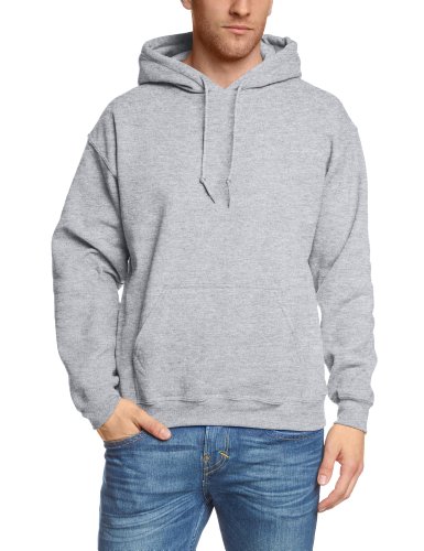 Gildan Herren Adult 50/50 Cotton/Poly. Hooded Sweat Sweatshirt, Grau (Sport Grey), Small (Herstellergröße: S)