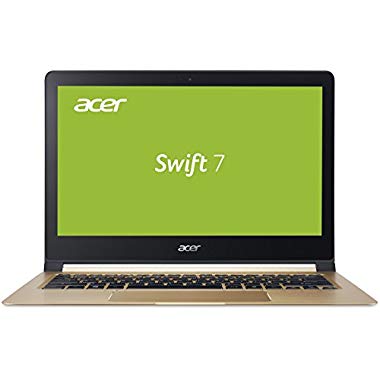 Acer Swift 7 (SF713-51-M319) 33,8 cm (13,3 Zoll Full HD IPS) Laptop (Intel Core i5-7Y54,8 GB LPDDR3 RAM,256 GB SSD, Intel HD Graphics 615,USB 3.1,HD Webcam, Win 10 Home) Midnight Black/Champagne