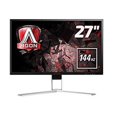 AOC AGON AG271QX 68,58 cm (Monitor (DVI,HDMI,USB Hub,DisplayPort,1ms Reaktionszeit,2560 x 1440,144Hz,FreeSync) schwarz/rot) (27 Zoll, Free-Sync (nicht curved))