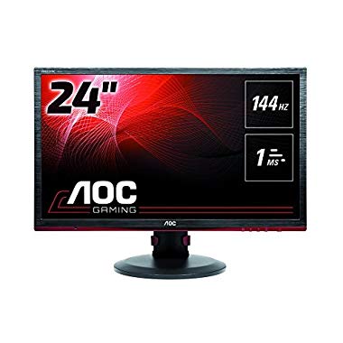 AOC G2460PF 61 cm (24 Zoll) Monitor (DVI,HDMI,USB Hub,Displayport,1ms Reaktionszeit,1920x1080,144Hz,FreeSync) schwarz (VGA+DVI+HDMI+DP+USB)