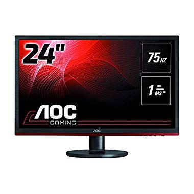 AOC G2460VQ6 61 cm (24 Zoll) Monitor (VGA,HDMI,DisplayPort,1ms Reaktionszeit,75 Hz,1920 x 1080 Pixel,Free-Sync) schwarz (VGA+HDMI+DP)