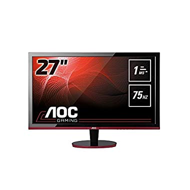 AOC G2778VQ 68,5 cm (27 Zoll) Monitor (HDMI,Displayport,1ms Reaktionszeit,1920 x 1080,75Hz,FreeSync) schwarz/rot (VGA+HDMI+DP)