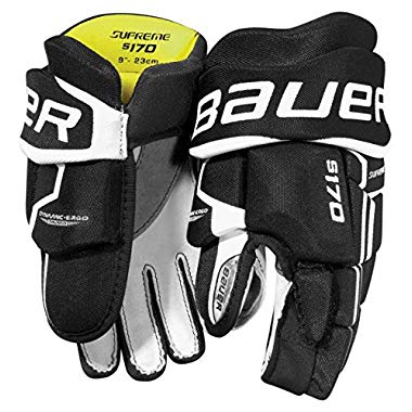 Bauer Supreme S170 Handschuhe Bambini, Größe:8 Zoll;Farbe:schwarz/weiß