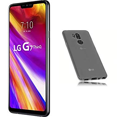 LG G7 ThinQ Smartphone (15,47 cm FullVision LCD Display,einstellbare Notch,IP68,MIL-STD-810G,Android 8.0) Schwarz & mumbi Schutzhülle für LG G7 ThinQ Hülle transparent schwarz