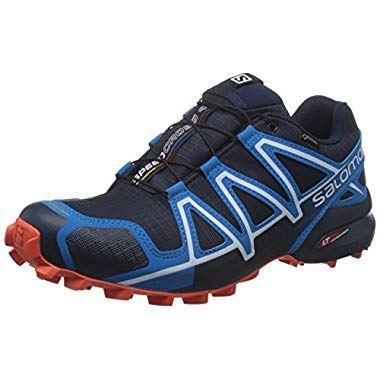 Salomon Herren Speedcross 4 GTX Trailrunning-Schuhe, Blau (Navy Blazer/cloisonné/flame),42 2/3 EU