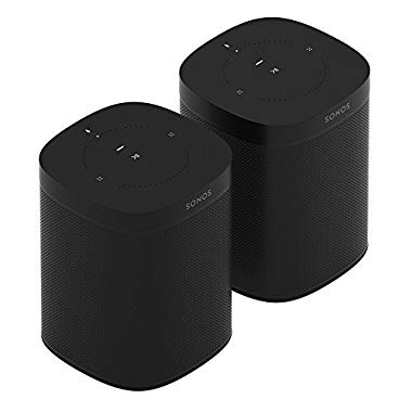 Sonos One Smart Speaker 2-Raum Set,schwarz - Intelligente WLAN Lautsprecher mit Alexa Sprachsteuerung & AirPlay - Zwei Multiroom Speaker für unbegrenztes Musikstreaming