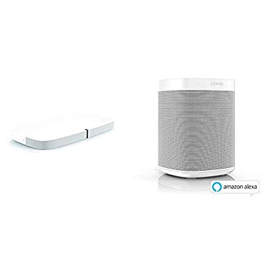 Sonos Playbase WLAN Soundbase,weiß - Fernsehlautsprecher mit kraftvollem Sound + Smart Speaker,weiß - Intelligenter WLAN Lautsprecher mit Alexa Sprachsteuerung & AirPlay
