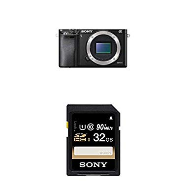 Sony Alpha 6000 Systemkamera (LCD-Display, Exmor APS-C Sensor, Full-HD, High Speed Hybrid AF) schwarz und 32 GB Speicherkarte) (inkl. Speicherkarte)
