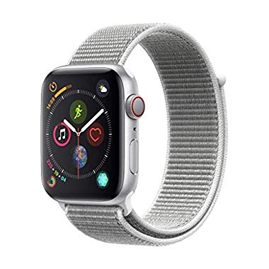 Apple Watch Series 4 GPS + Cellular, 44mm Aluminiumgehäuse, Silber, mit Sport Loop, Muschel