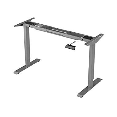 Flexispot ED2S Höhenverstellbarer Schreibtisch Elektrisch höhenverstellbares Tischgestell, passt für alle gängigen Tischplatten. Mit Memory-Steuerung und Softstart/-Stop. (silber)