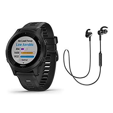 Garmin Forerunner 945 - GPS Multisportuhr/Smartwatch mit Karten und Musik - schwarz inkl. Bluetooth Headset