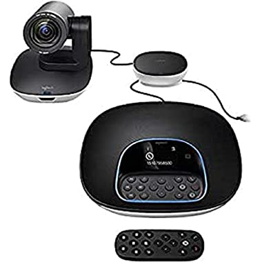 Logitech Group Videokonferenz-System, Bestehend aus Webcam, Freisprecheinrichtung & Fernbedienung, HD 1080p, 10-fach Zoom, Rauschunterdrückung, USB-Anschluss & Bluetooth, Für größere Meetingräume