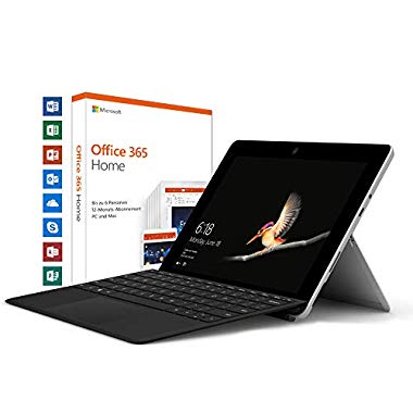 Microsoft Surface Go 25 cm (2-in-1 Tablet (Intel Pentium Gold, Intel HD Graphics 615, 8GB RAM, 128GB SSD, Windows 10 im S Modus) + Type Cover Schwarz + Office 365 Home multilingual)