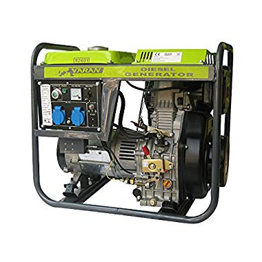 Varan Motors 92601 Elektrischer Diesel Stromerzeuger 5.0kW, 2 x 230V, 1 x 12VDC
