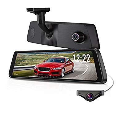 X1PRO Streaming Dashcam mit 9.88"Touchscreen, FHD 1080P Autokamera vorne und hinten 720PAHD IP68 Wasserdicht Rückfahrkamera mit Nachtsicht, Parkplatz-Überwachung, Bewegungserkennung, LDWS, GPS, G-Sensor (DVR-X1pro-DE)