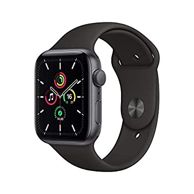 Apple Watch SE (GPS, 44 mm) Aluminiumgehäuse Space Grau, Sportarmband Schwarz