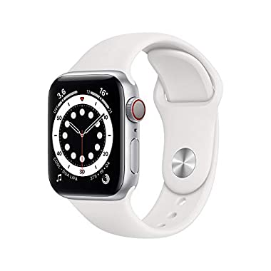 Apple Watch Series 6 (GPS + Cellular, 40 mm) Aluminiumgehäuse Silber, Sportarmband Weiß