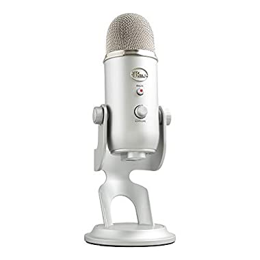 Blue Microphones Yeti USB-Mikrofon für Aufnahme und Streaming auf PC und Mac, verstellbares Stativ, Plug und Play, Silber