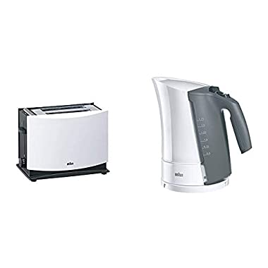 Braun Multiquick 3 HT450 Toaster (Doppelschlitz-Toaster + Wasserkocher, Weiß)