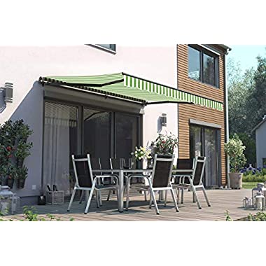 empasa Elektrische Gelenkarmmarkise 'Start Plus' Markise Sonnenmarkise Sonnenschutz, Verschiedene Größen und Farben (250 x 200, grün/weiß)