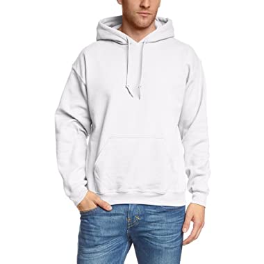 Gildan Herren Adult 50/50 Cotton/Poly. Hooded Sweat Sweatshirt, Weiß (White), X-Large (Herstellergröße: XL)