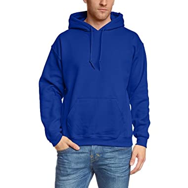 Gildan Herren Adult 50/50 Cotton/Poly. Hooded Sweat Sweatshirt, Blau (Royal), X-Large (Herstellergröße: XL)