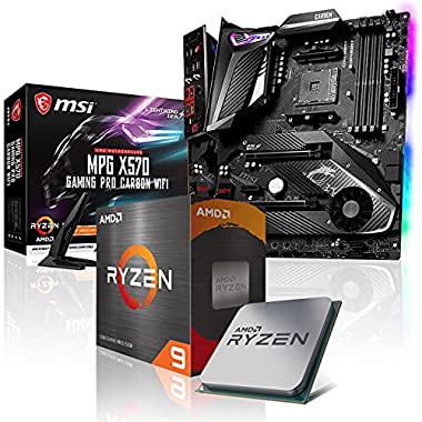 Memory PC Aufrüst-Kit Bundle AMD Ryzen 9 5950X 16x 3.4 GHz, 16 GB DDR4, X570 Gaming Pro Carbon WiFi, komplett fertig montiert inkl. Bios Update und getestet