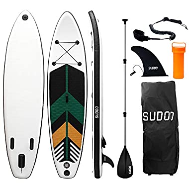 Triclicks SUP Aufblasbares Stand Up Paddle Board Paddling Board Surfboard mit Verstellbares Paddel, Handpumpe mit Druckmesser, Leash, Finner, Rucksack, 300 x 76 x 15cm (Stil 6)