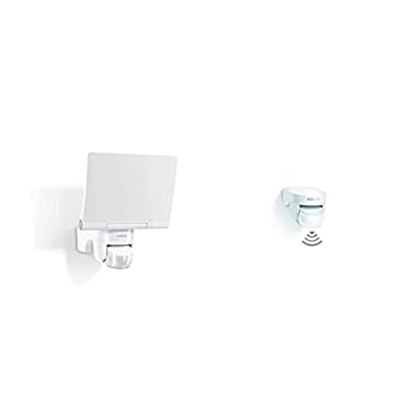 Steinel LED-Strahler XLED Home 2 XL weiß, 2120 lm, 20 W, voll schwenkbar, LED Flutlicht, 3000 K & Bewegungsmelder IS 140-2 weiß, 140° Bewegungsensor, max. 14 m Reichweite, Aufputz und Unterputz
