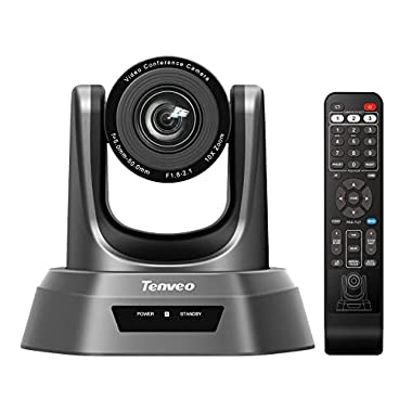 Tenveo NV10U | Konferenzkamera 10x Optischer Zoom USB PTZ Webcam, 1080p HD Kamera für Skype/Zoom Videokonferenzen, YouTube/Twitch/OBS Live Streaming